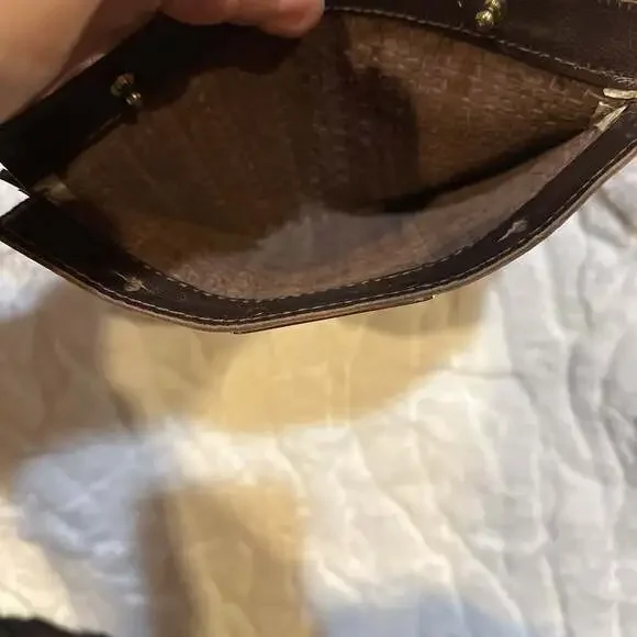 Michael Kors Dark Brown Woven Leather Shoulder Bag - Picture 7 of 11